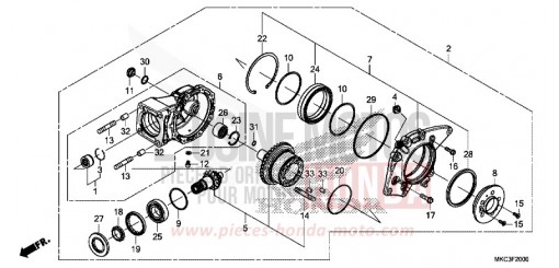 ENGRENAGE MENE DE SORTIE GL1800J de 2018